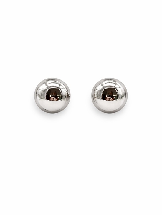 Carla Jewelry - Carla Vintage Stainless Steel Half Ball Stud Earrings Signed Silver Made USA